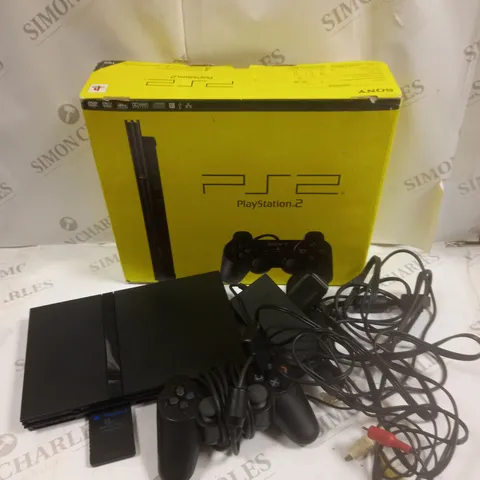 BOXED SONY PLAYSTATION 2 SLIMLINE CONSOLE WITH CONTROLLER & MEMORY CARD