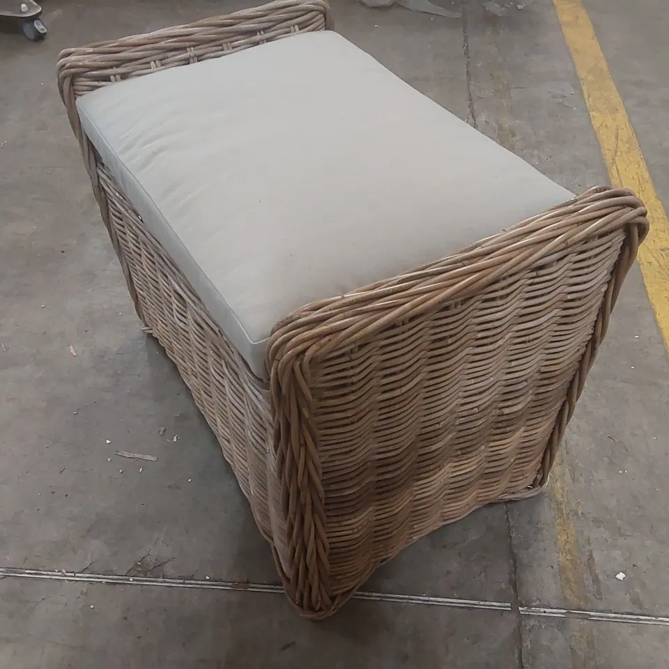 DESIGNER RATTAN STORAGE BENCH