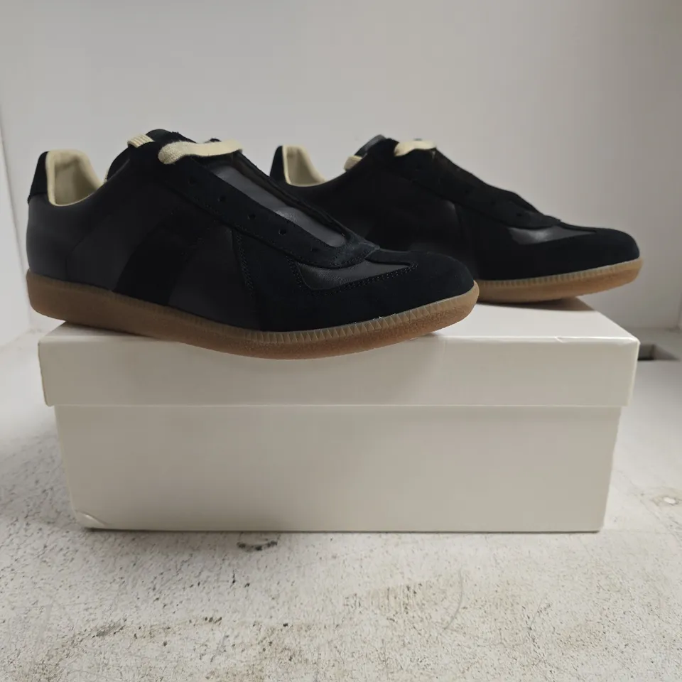 BOXED PAIR OF MAISON MARGIELA TRAINERS IN BLACK SIZE EU 43