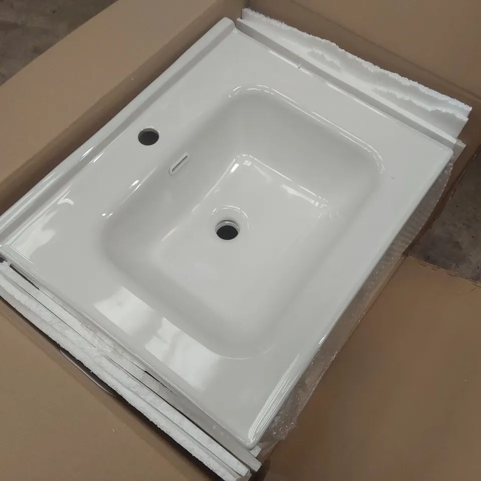 BOXED SAKER STONE VANITY UNIT WITH BASIN