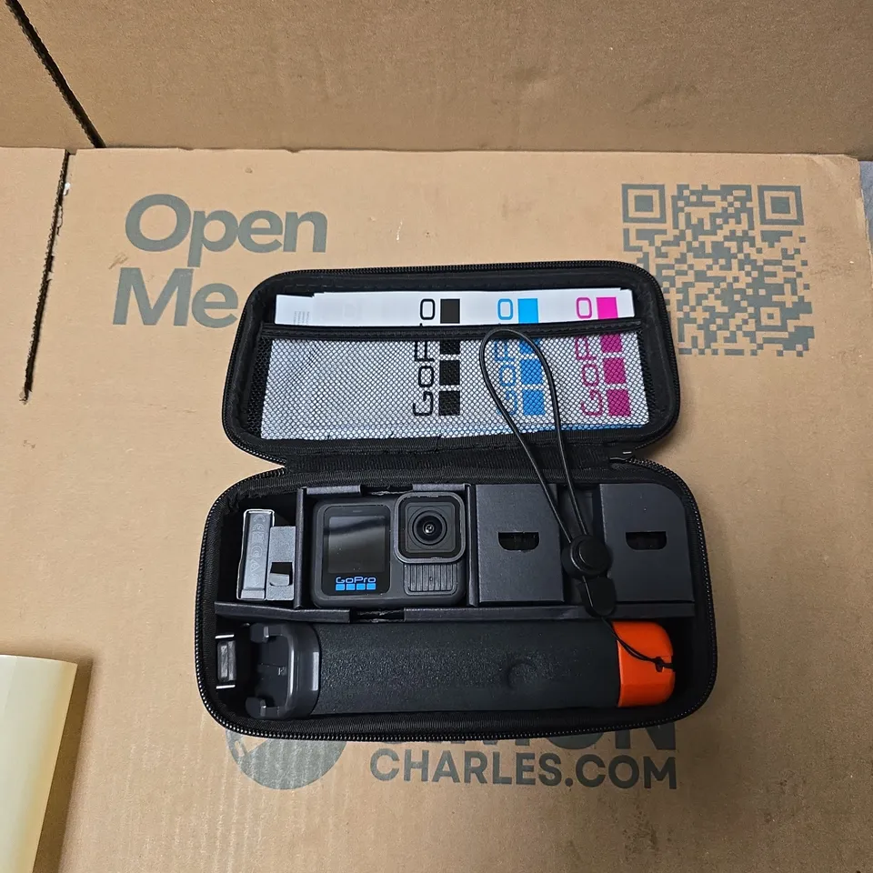 GOPRO ACTION CAMERA WITH CASE AND ACCESSORIES