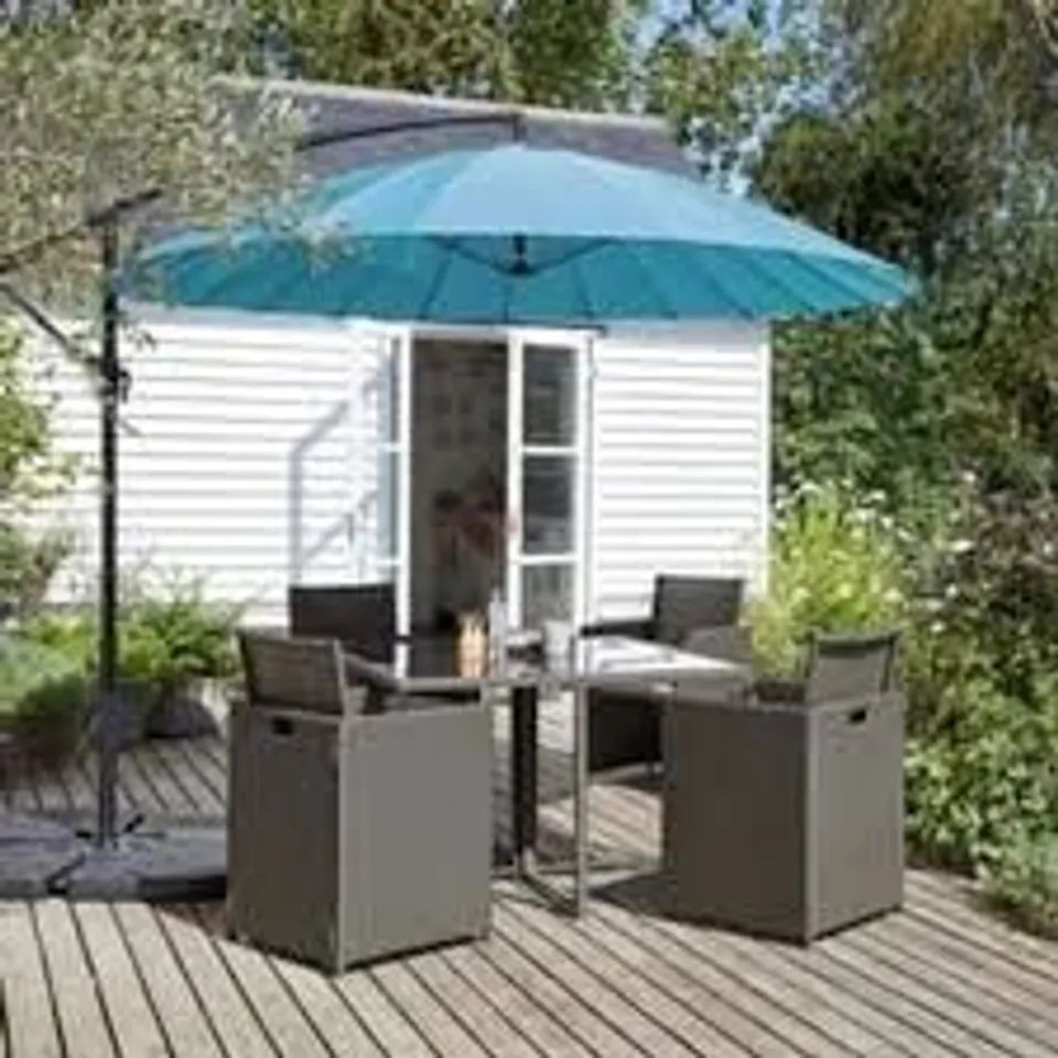 BOXED DUNELM ELEMENTS 3M CANTILEVER PARASOL  -TEAL-