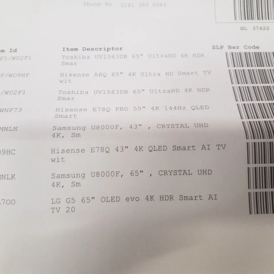PALLET CONTAINING 8 ASSORTED DAMAGED TVS