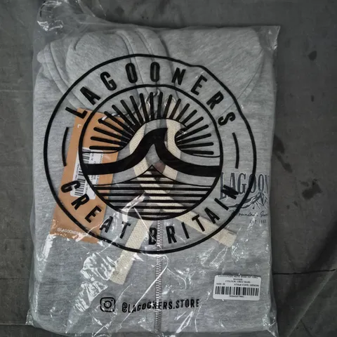 LAGOONERS ZIP-UP HOODIE IN GREY SIZE MEDIUM