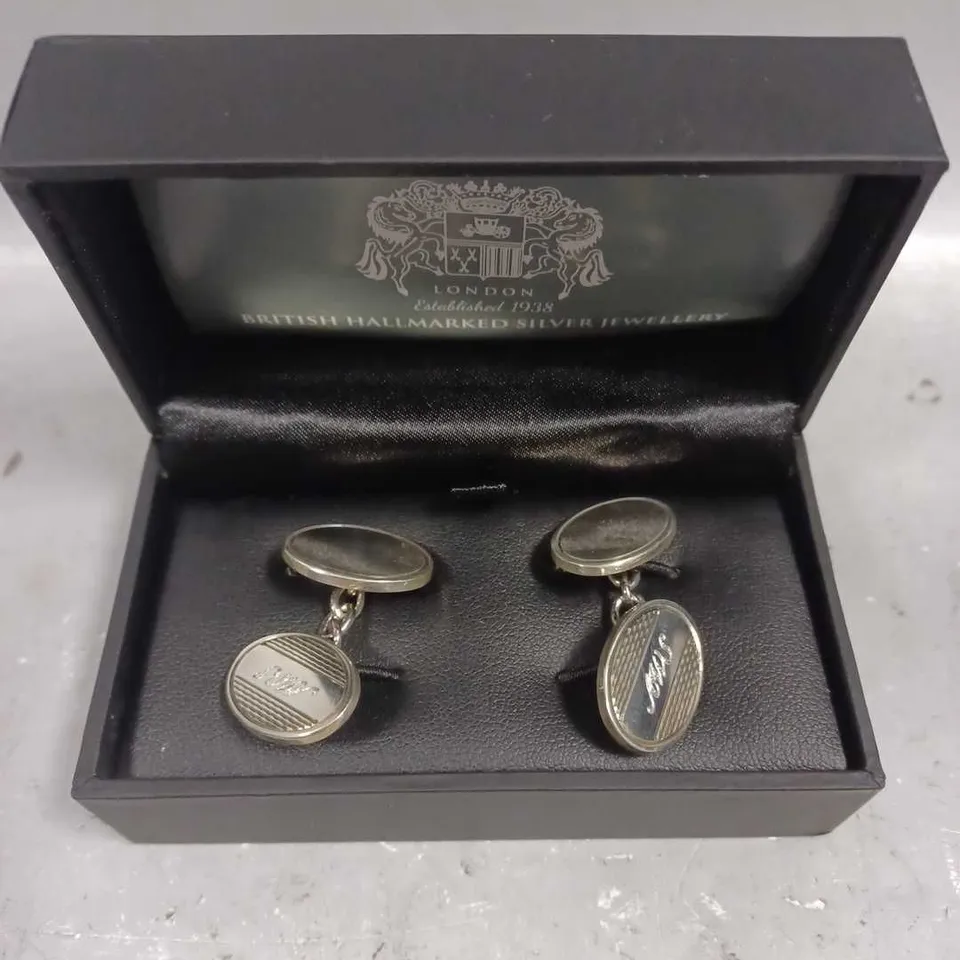 SAVILLE ROW COMANY SILVER CHAIN CUFFLINKS 