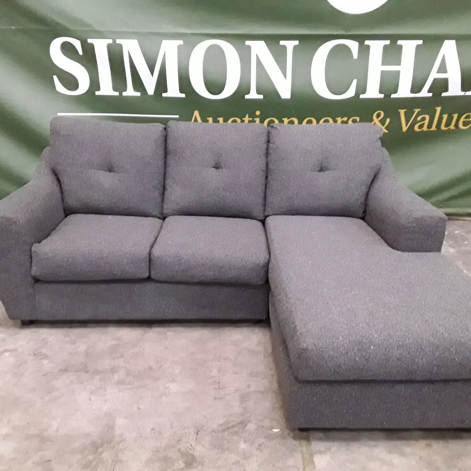 QUALITY DESIGNER AILISH CORNER SOFA RHF CHAISE - DARK GREY FABRIC  