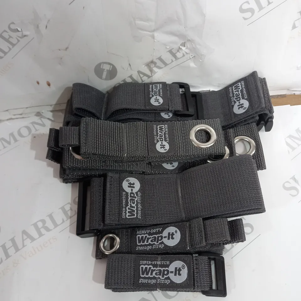 BOXED WRAP IT HEAVY DUTY STORAGE STRAPS ASSORTED LENGTH IN GREY