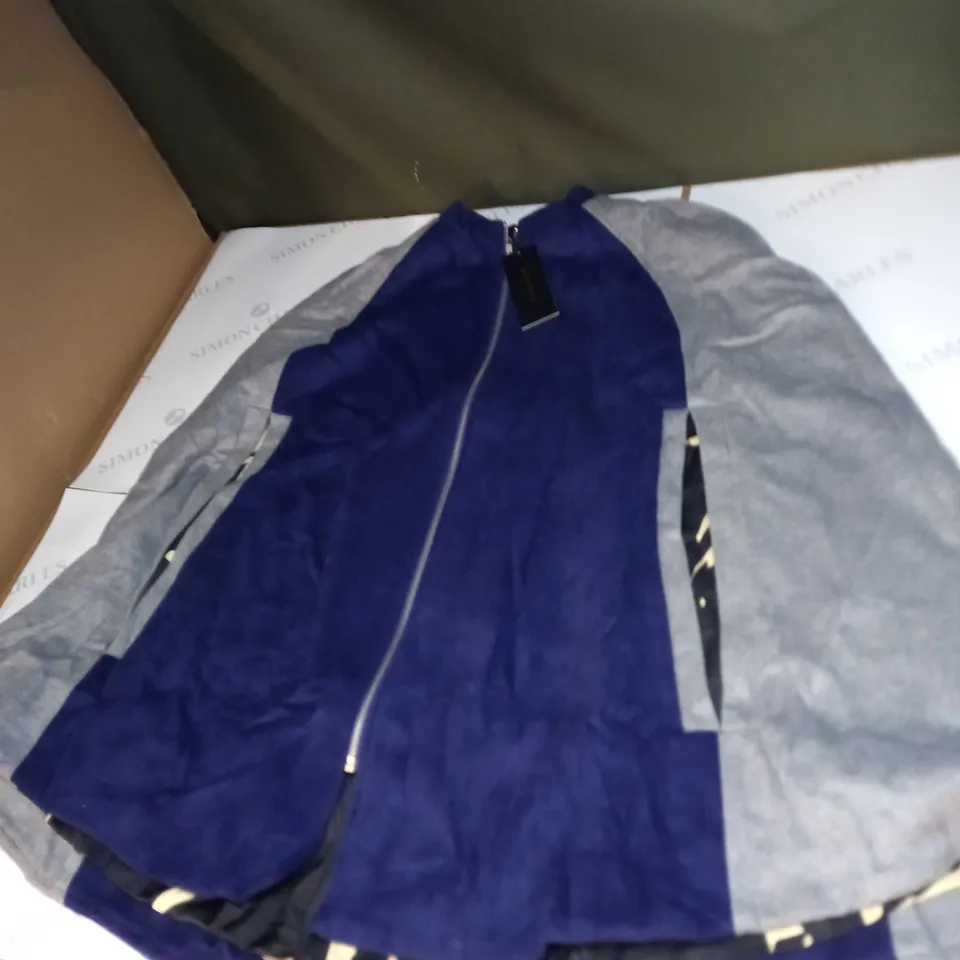 KINTSUGI NAVY AND BLUE WOOL MIX CAPE SIZE 16