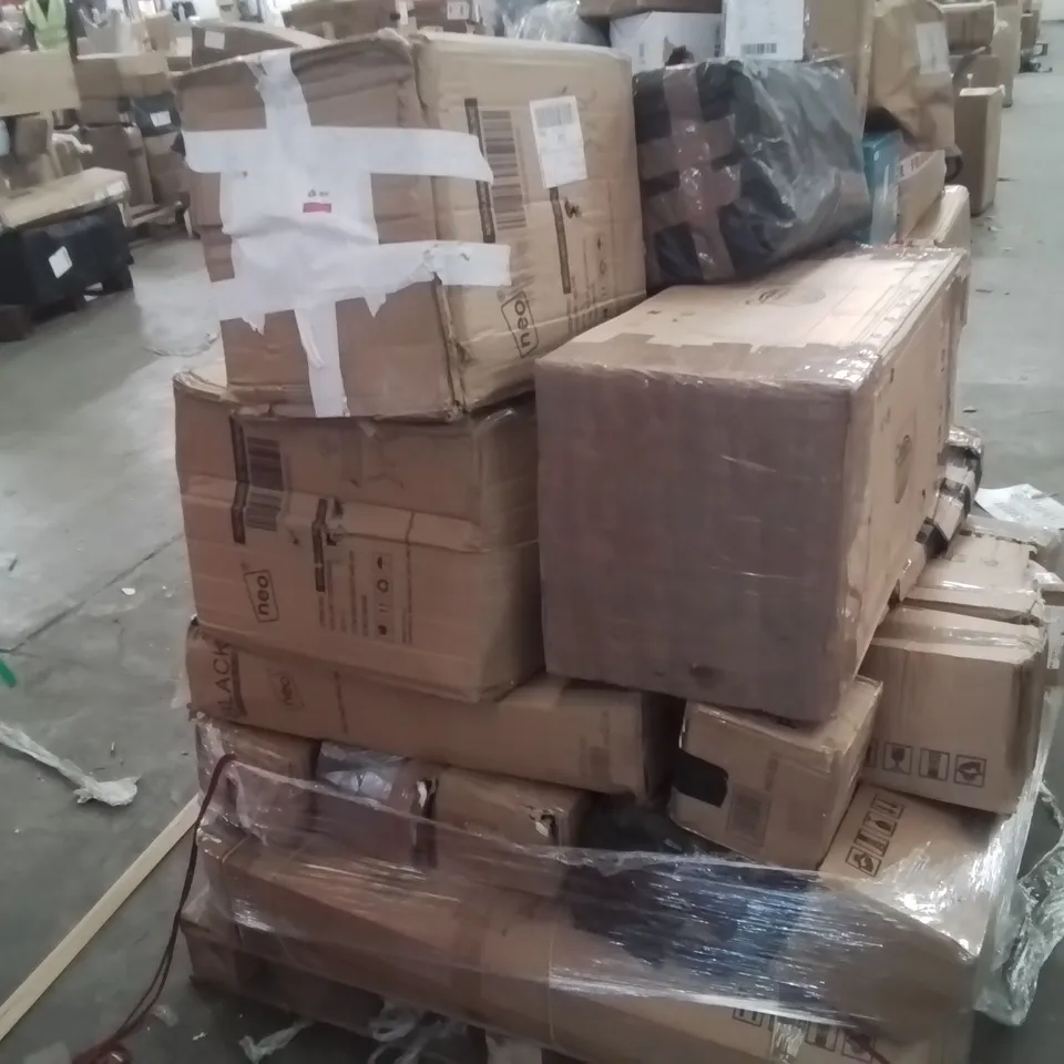 PALLET CONTAINING VARIOUS ELECTRICAL ITEMS AND HOUSEHOLD PRODUCTS TO INCLUDE;AIR CONDITIONING,TOWER FAN,BARBECUE