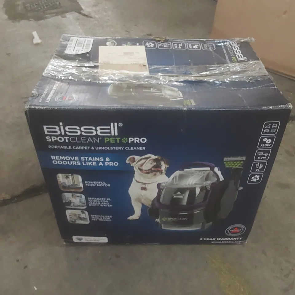 BOXED BISSELL SPOT CLEAN PET PRO CARPET AND UPHOLSTERY CLEANER 