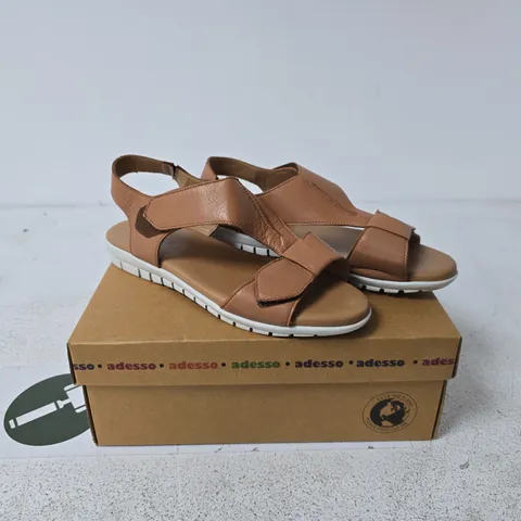 ADESSO BLACK LEATHER SANDALS SIZE 40 BOXED