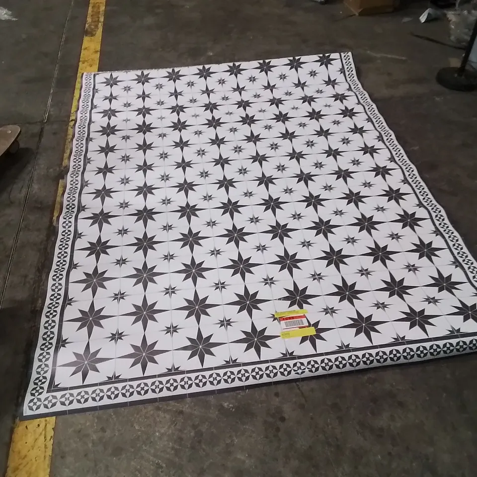 QUALITY DESIGNER AREA RUG - APPROXIMATELY 196X140 VINYL 