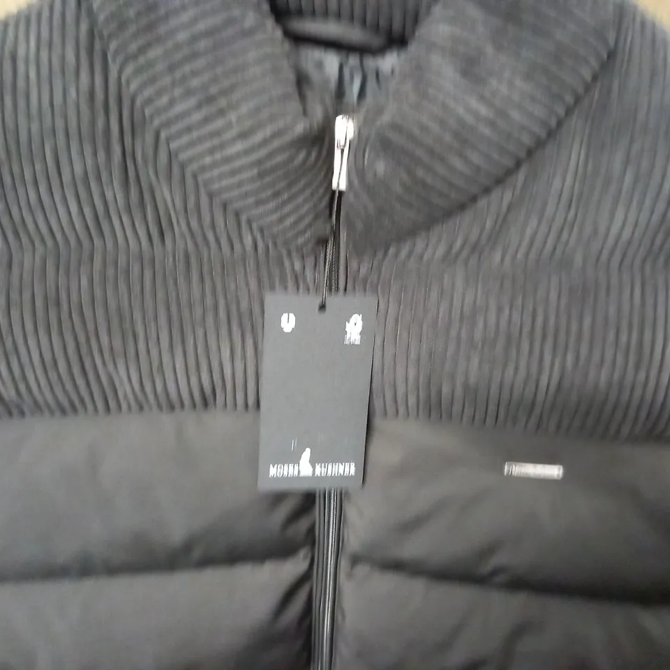 BRAND NEW MOSES KUSHNER TWO TEXTURE PADDED GILET IN BLACK - 58