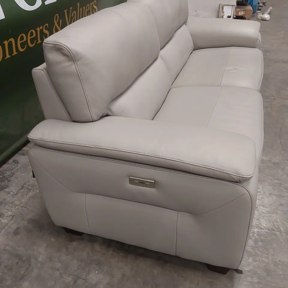 QUALITY DESIGNER ITALIAN MADE GRADO 3 SEATER LEATHER UPHOLSTERED ELECTRIC RECLINER SOFA 