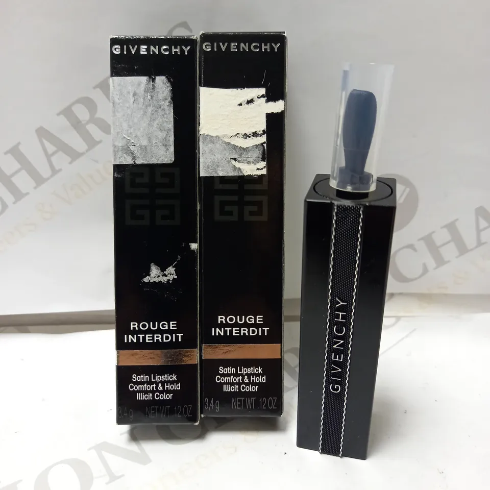 LOT OF 2 GIVENCHY LE ROUGE INTERDIT SATIN LIPSTICK - 24 ULTRAVIOLINE