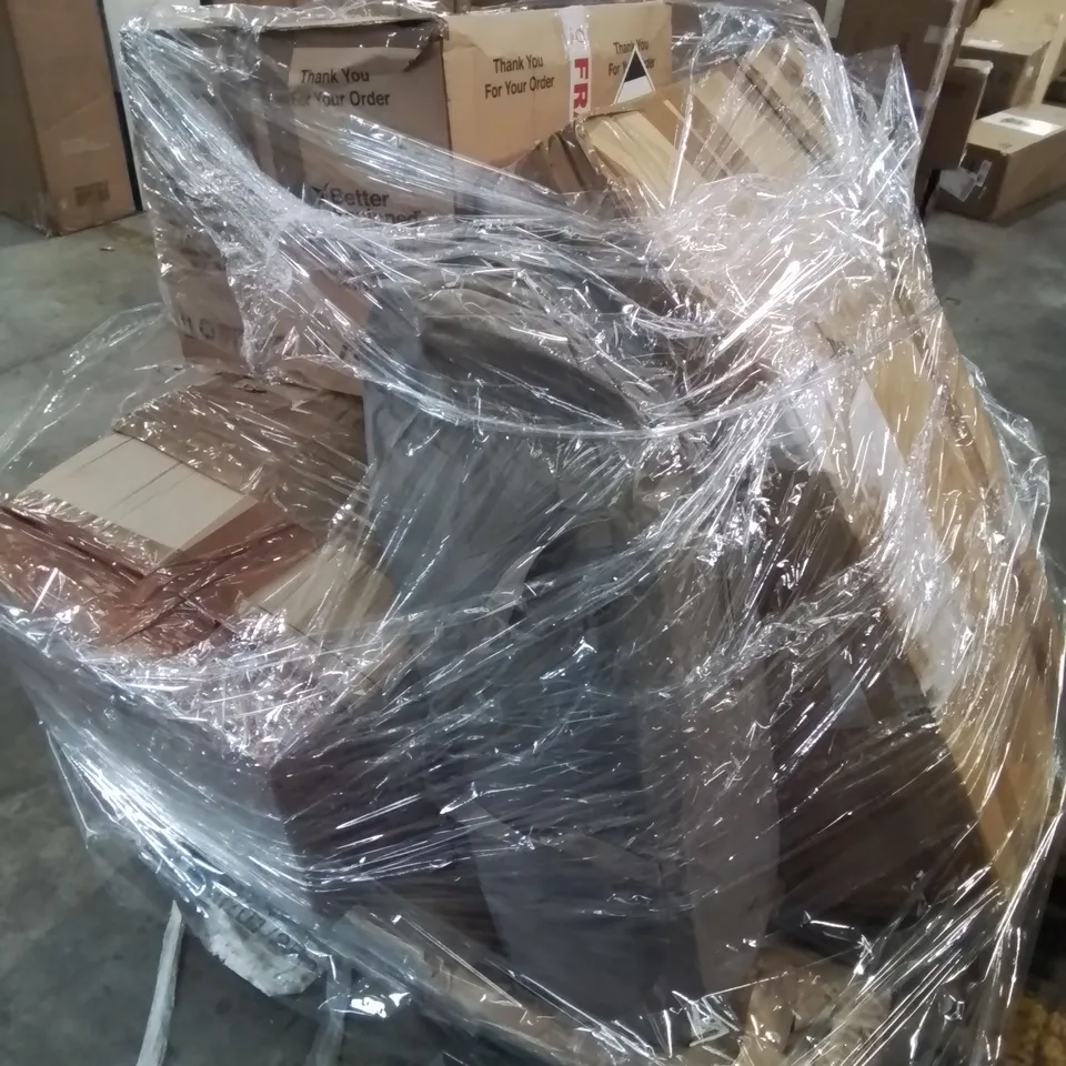 PALLET CONTAINING VARIOUS ASSORTED INCOMPLETE FURNITURE PARTS AND OTHER HOUSEHOLD ITEMS 