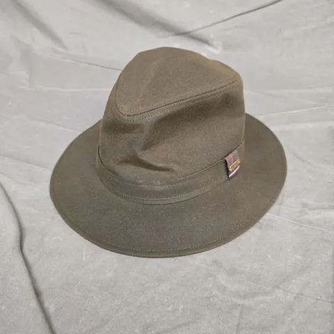 BARBOUR VINTAGE WAX BUSHMAN HAT OLIVE, SIZE M