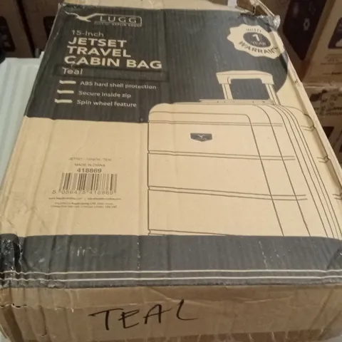 BOXED LUGG 15INCH JETSET TRAVEL CABIN BAG TEAL