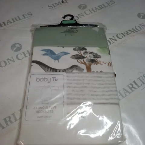 PACK OF 4 LONG SLEEVED BODYSUITS SIZE 3-6 MONTHS