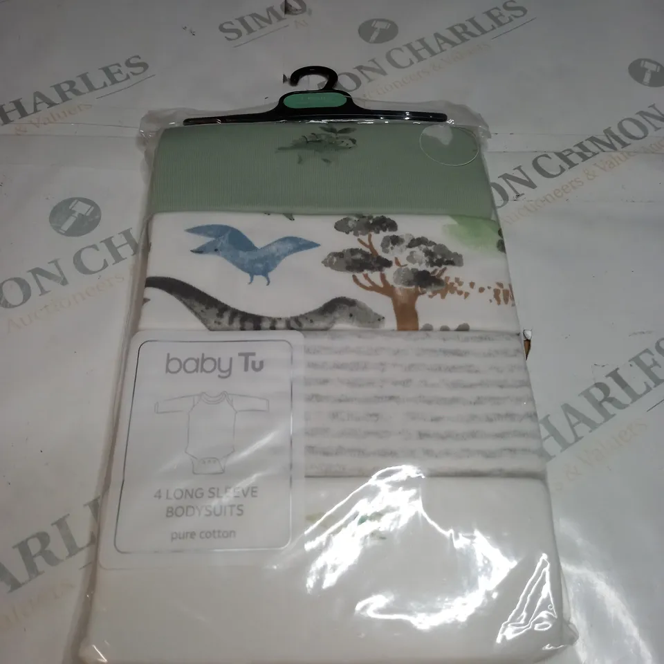 PACK OF 4 LONG SLEEVED BODYSUITS SIZE 3-6 MONTHS