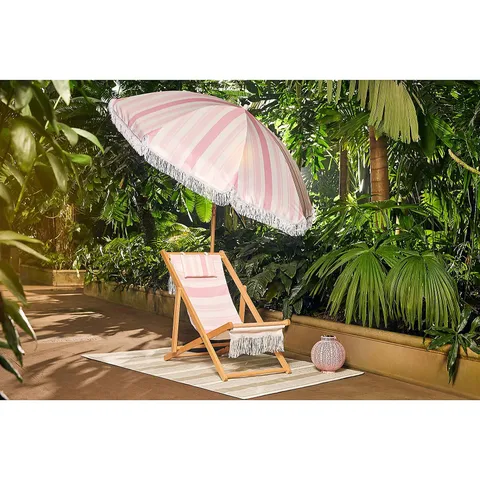 GARDEN STORIES SORBET COLLECTION 2 METRE PASTEL STRIPED PARASOL