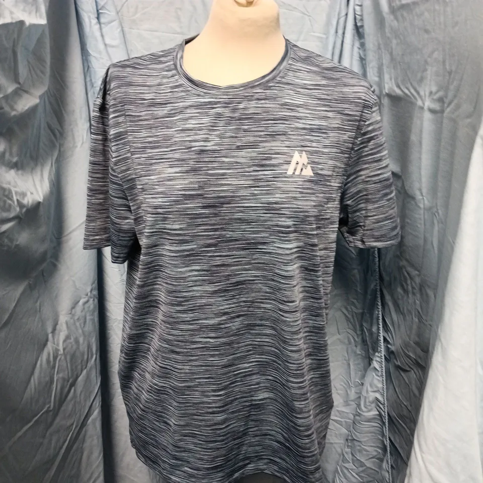 MONTIREX T-SHIRT – GREY/INDIGO STRIPED, SIZE M