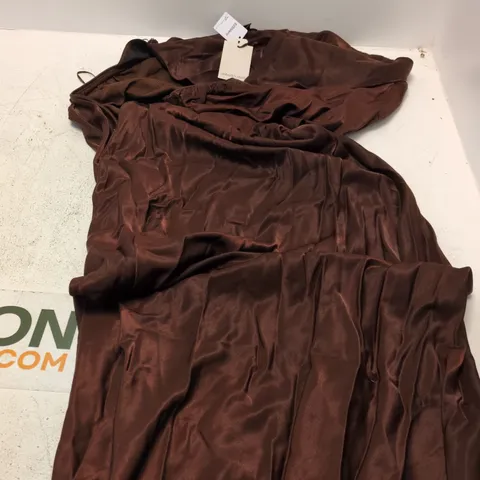 NOBODY'S CHILD DARK BROWN BRIDESMAIDS MIDAXI DRESS – UK 10