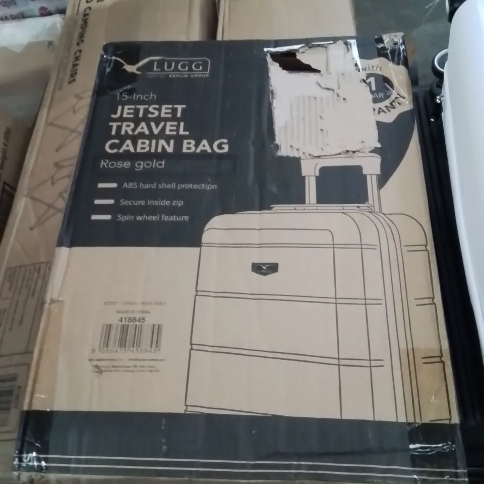 BOXED LUGG 15INCH JETSET TRAVEL CABIN BAG ROSE GOLD