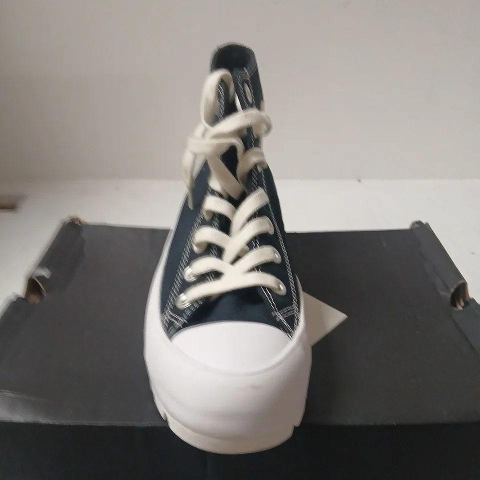 BOXED PAIR OF CONVERSE CHUCK TAYLOR ALL STAR HIGH-TOP PLATFORM SNEAKERS – BLACK, WOMEN'S UK 5