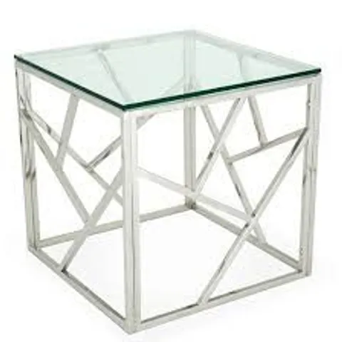 BRAND NEW BOXED BETTY LAMP TABLE - STAINLESS STEEL/SILVER (1 BOX)