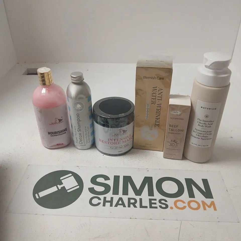 APPROXIMATELY 16 ASSORTED HEALTH & BEAUTY PRODUCTS TO INCLUDE BLEMISH CARE ANTI WRINKLE WATER, DETOX SHAMPOO, KADI CRAFT NOURISHING CONDITIONER, ETC - COLLECTION ONLY