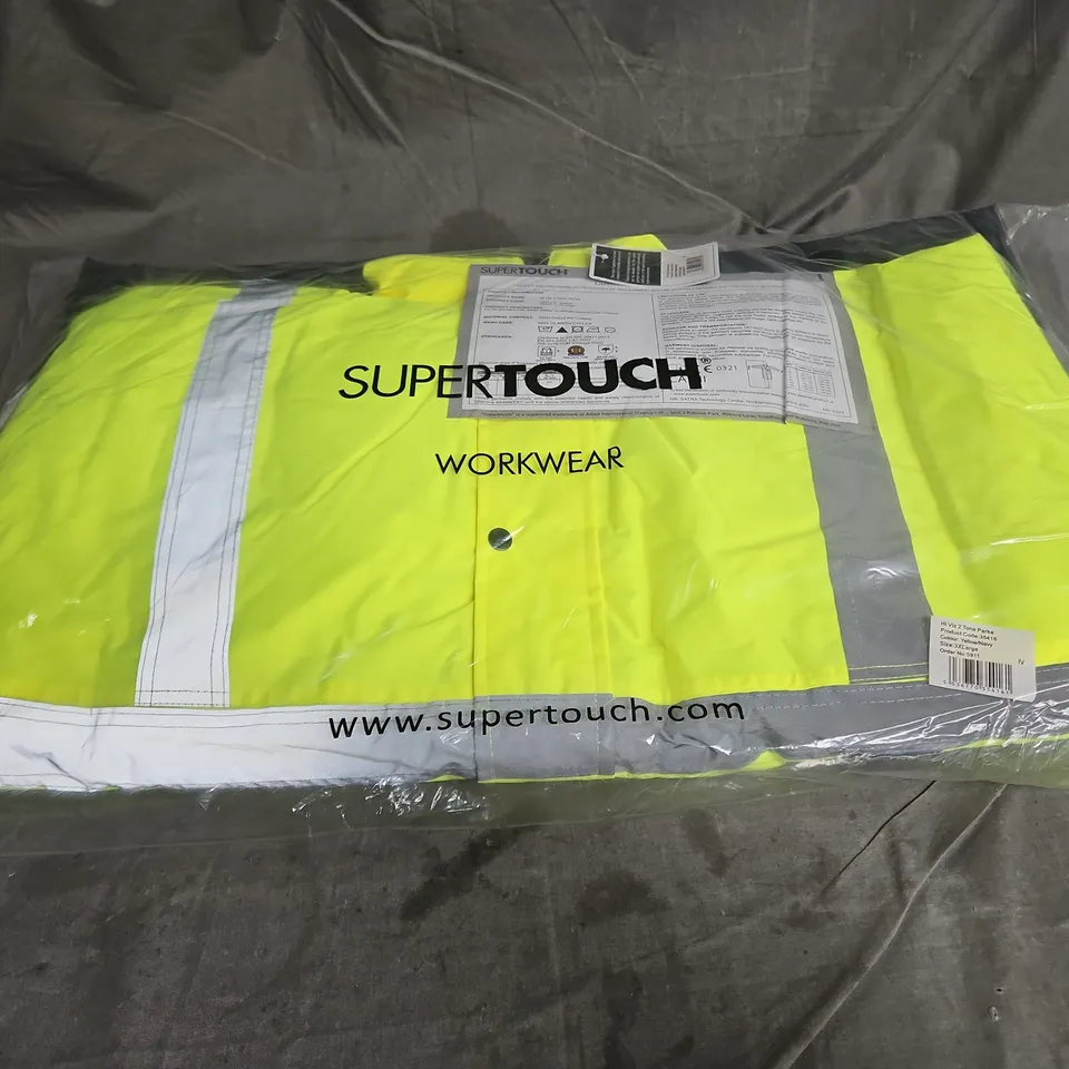 SUPERTOUCH HIVIS 2 TONE PARKA IN YELLOW/NAVY SIZE 3XL