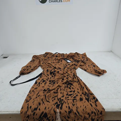 AX PARIS CAMEL PRINT DRESS SPLIT SKIRT UK 10 TAGGED