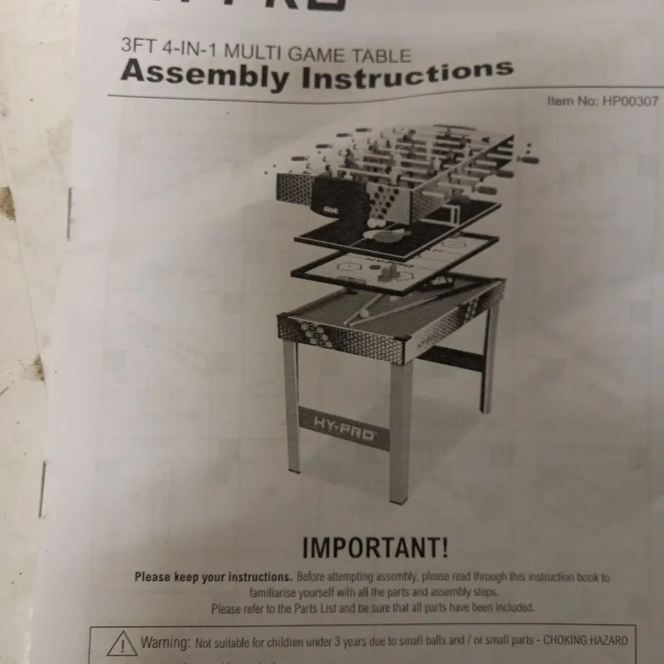 BOXED HY-PRO 3FT 4 in 1 MULTI GAME TABLE RRP £99.99