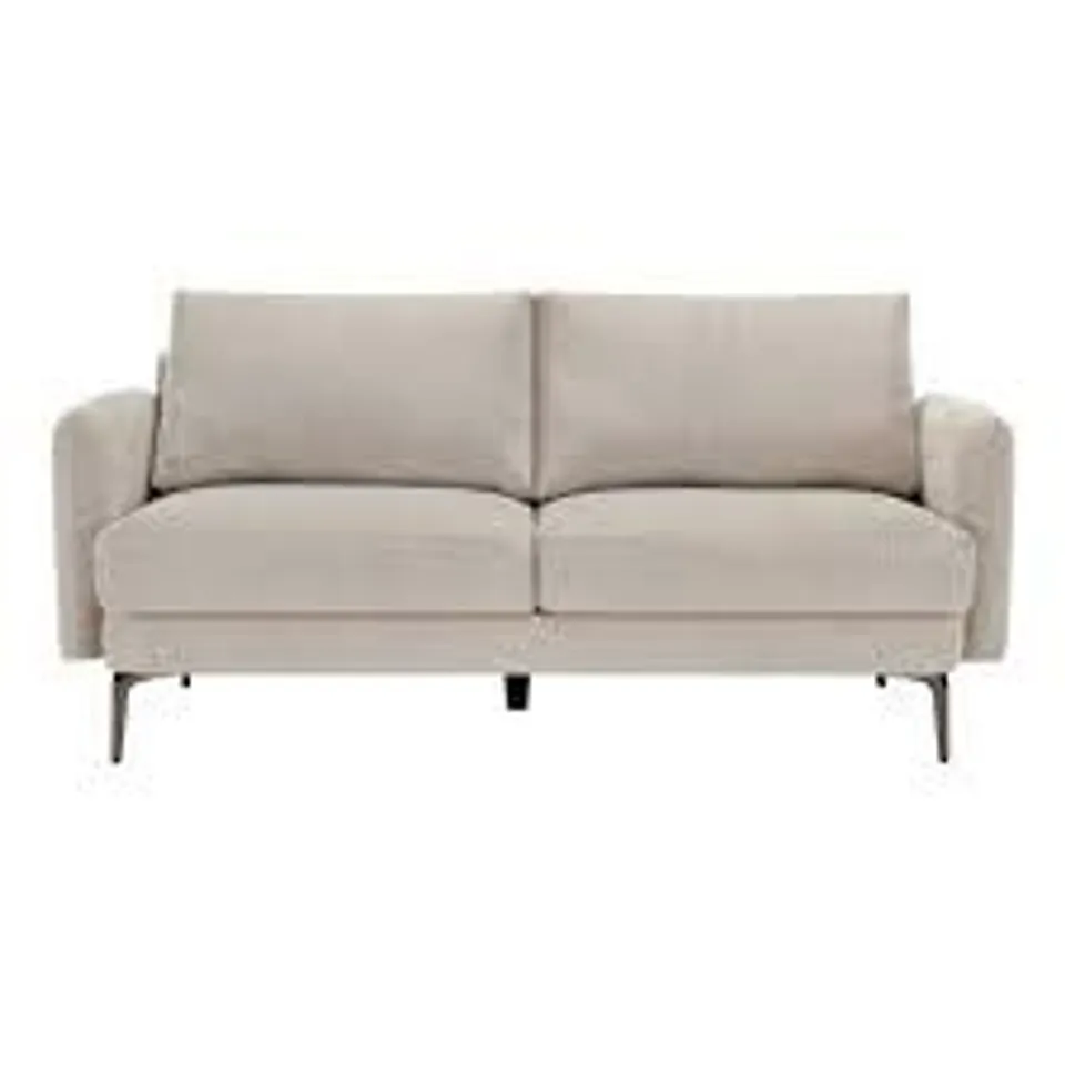 BOXED SOFIA 3 SEATER FABRIC SOFA IN BEIGE (1 BOX)