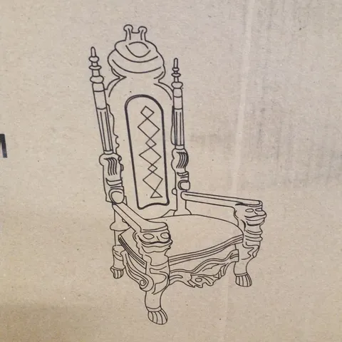 BOXED HOMEDIRECT365 WHITE & GOLD ANTIQUE FRENCH STYLE THRONE CHAIR