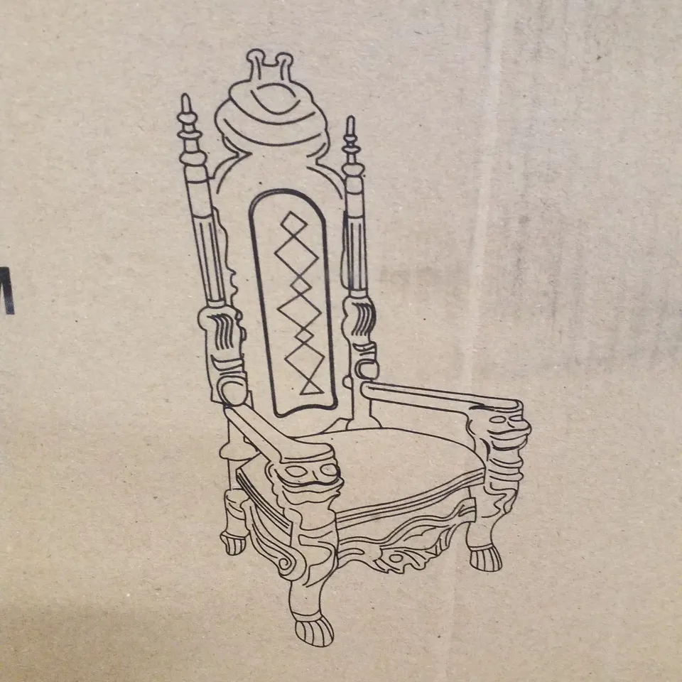 BOXED HOMEDIRECT365 WHITE & GOLD ANTIQUE FRENCH STYLE THRONE CHAIR