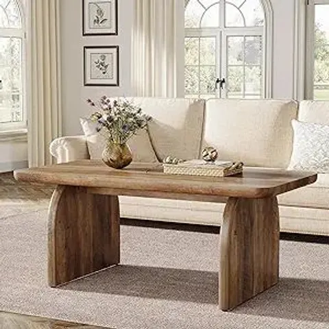 BOXED LANTINE RECTANGLE 47-INCH WOOD RECTANGULAR LIVING ROOM TABLE RUSTIC BROWN