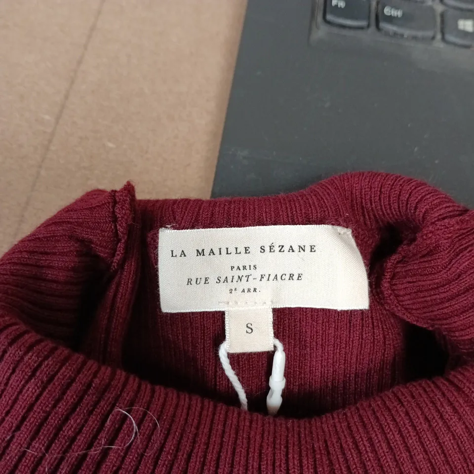 LA MAILLE SÉZANE MATEO BORDEAUX KNIT – WOMEN'S SWEATER, SIZE S