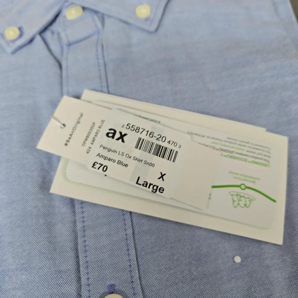 PENGUIN BY MUNSINGWEAR MEN'S OXFORD SHIRT – AMPARO BLUE, SIZE XTRA LARGE 