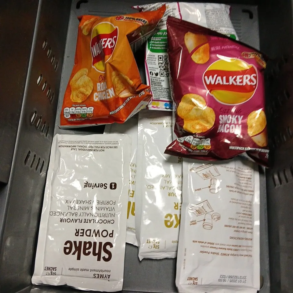 APPROXIMATELY 12 ASSORTED FOOD & DRINK ITEMS TO INCLUDE - AQUA PURA STILL WATER - CADBURY CREAM EGGS - DRUMSTICK SQUASHIES - ETC - COLLECTION ONLY