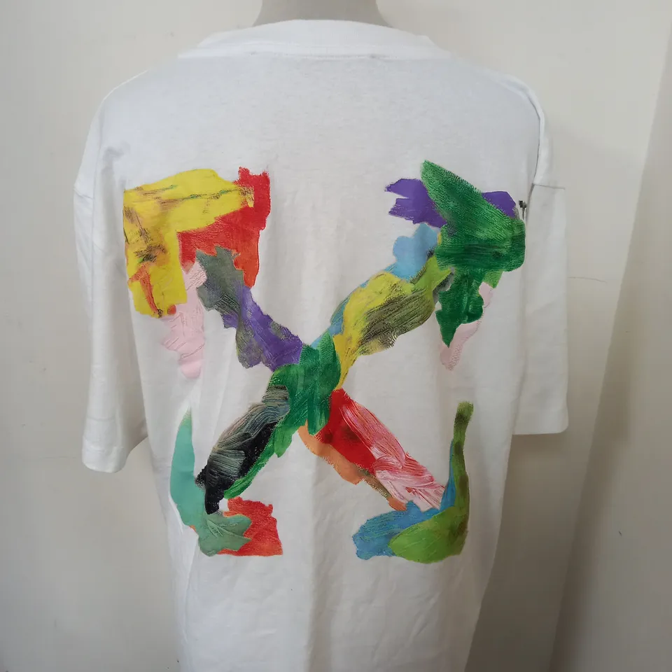 OFF WHITE BRUSH SLIM CASUAL T-SHIRT SIZE XL