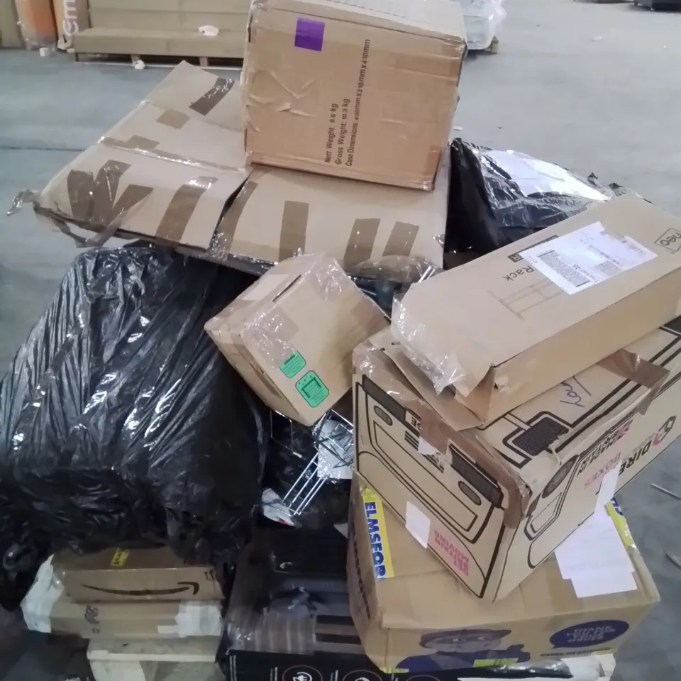 PALLET CONTAINING VARIOUS BOXED FURNITURE PARTS AND OTHER HOUSEHOLD ITEMS ETC.