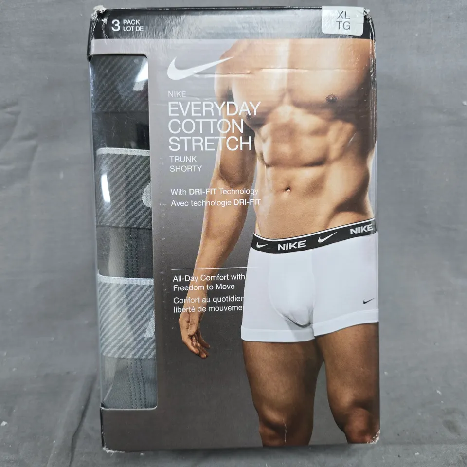 NIKE EVERYDAY COTTON STRETCH BOXER BRIEFS 3-PACK SIZE XL