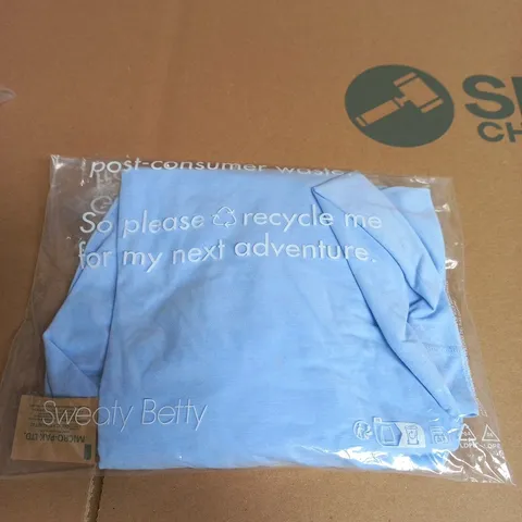 Sweaty Betty Breathe Easy Mesh Long Sleeve Top – Glacier Blue – Size M
