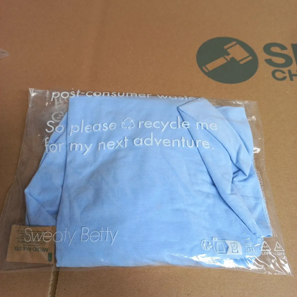 Sweaty Betty Breathe Easy Mesh Long Sleeve Top – Glacier Blue – Size M