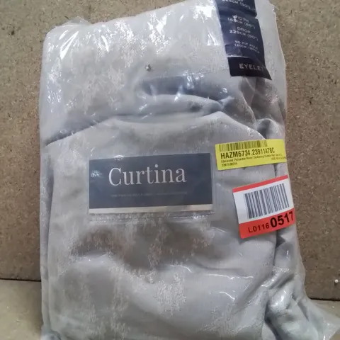 BAGGED CURTINA FULLY LINED LUXURIOUS EYELET CURTAINS // 66" X 90" -GREY/GRAPHITE-