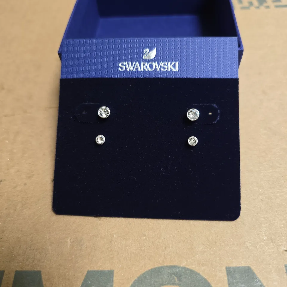 SWAROVSKI CRYSTAL STUD EARRINGS – BOXED (SET OF 2 PAIRS)