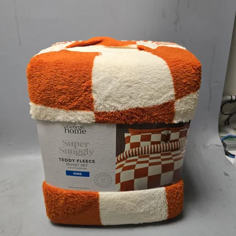 SUPER SNUGGLY TEDDY FLEECE DUVET SET WITH 2 PILLOWCASES - KING