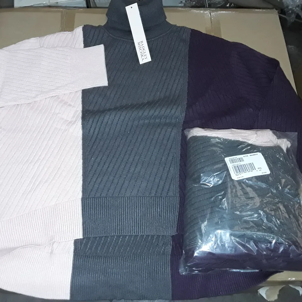 LOT OF APPROXIMATELY 8 BAGGED AS NEW BADGLEY MISCHKA ROLL NECK JUMPERS IN MULTI - ALL SIZE 2X